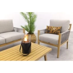 Sardinia Loungeset - 4-dlg. - Light Teaklook - Sand - Dark Sand -Leenbakker e26c3526bbc24e1a9be153529332d35f