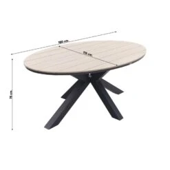 GI Margriet Zwart/zand / Edison 180 X 115 Cm. Tafel - Ovale Tuinset -Leenbakker e4bff9f70e5947308859584bab9caf6a