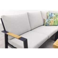 Elati Lounge-dining Hoekset-5-delig-c.black - Sand - Light Teaklook -Leenbakker e94e102a3a484d188454a97af7f0facc