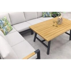 Elati Lounge-dining Hoekset-5-delig-c.black - Sand - Light Teaklook -Leenbakker f38950a813884f04904ca42788868722