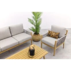 Sardinia Loungeset - 4-dlg. - Light Teaklook - Sand - Dark Sand -Leenbakker f3bc39ac589e41219801324eed36c34c