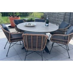 Garden Impressions Margriet Naturel / Edison 148 Cm. - Ronde Tuinset -Leenbakker f6ac55af12204d3daa83cf8373df351c