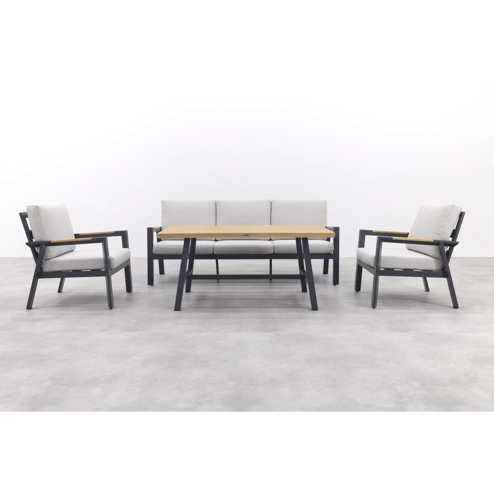 Elati Lounge-dining Sofa Set-4-dlg.-c. Black - Sand - Light Teaklook 14 Elati Lounge-dining Sofa Set-4-dlg.-c. Black - Sand - Light Teaklook - Afbeelding 13